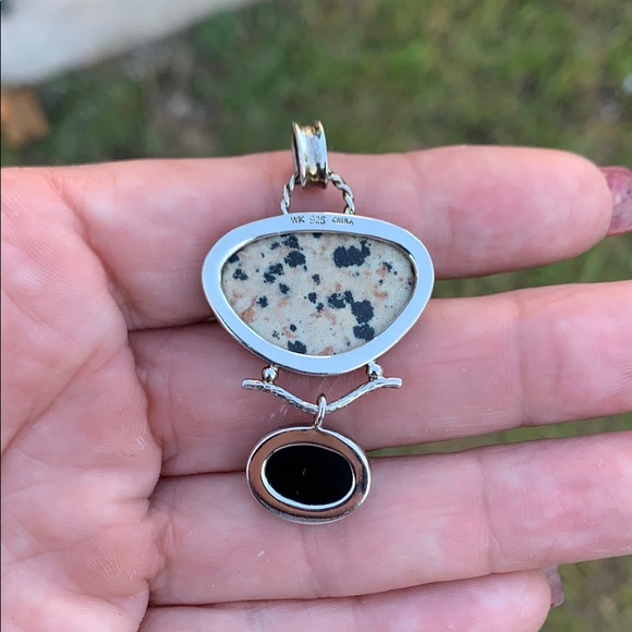 Whitney Kelly Sterling Dalmatian Jasper Pendant - Picture 3 of 16